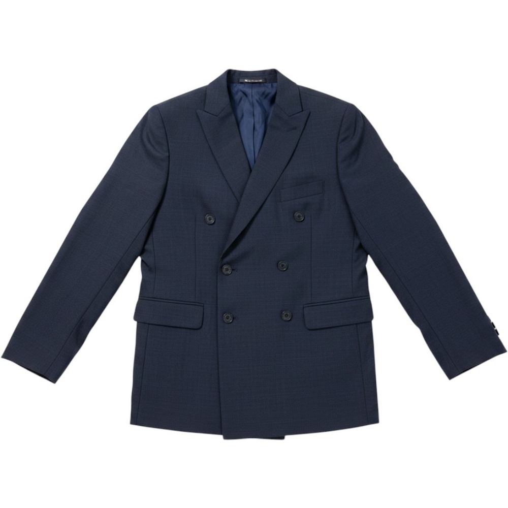 John Varvatos USA Boys 2-Piece Suit Navy Blue 12R 100% Wool Double Breasted